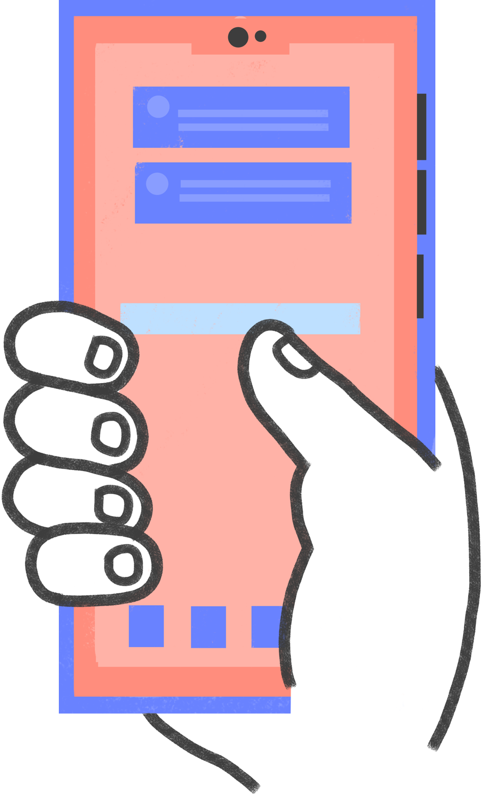 smartphone a la main