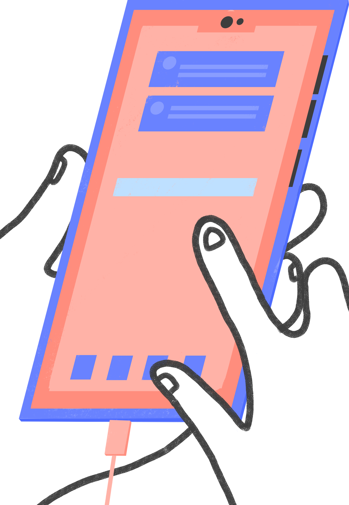 smartphone qui charge